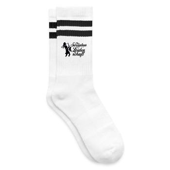 Mein Saxophon ist meine Leidenschaft - Gestreifte Tennissocken - Weiß/Schwarz - Rechts