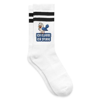 I THINK I'M CRAZY - Striped tennis socks - white/black - Right