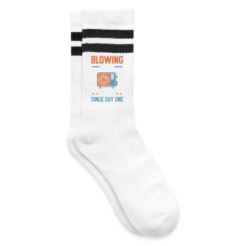 HVAC Wartung Und Klima Service Motiv Für Techniker - Gestreifte Tennissocken - Weiß/Schwarz - Rechts