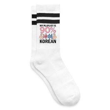 Ma playlist est à 90 % coréenne - Chaussettes de tennis - blanc/noir - Droite