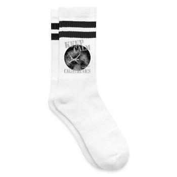 Keep Calm – Calisthenics Design - Striped tennis socks - white/black - Right