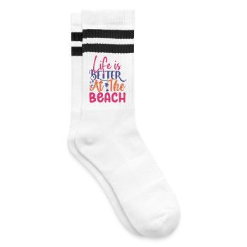 La vie est plus belle à la plage - Chaussettes de tennis - blanc/noir - Droite