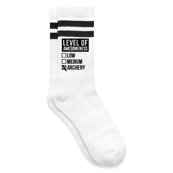 Bogenschießen - Gestreifte Tennissocken - Weiß/Schwarz - Rechts