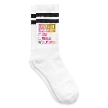 Elefant - Gestreifte Tennissocken - Weiß/Schwarz - Rechts