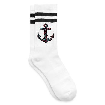 Une ancre - Chaussettes de tennis - blanc/noir - Droite