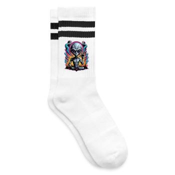 Oeuvre de méditation extraterrestre cosmique - Chaussettes de tennis - blanc/noir - Droite