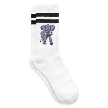 Éléphant - Chaussettes de tennis - blanc/noir - Droite
