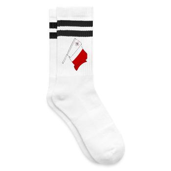 Flagge von Malta - Gestreifte Tennissocken - Weiß/Schwarz - Rechts