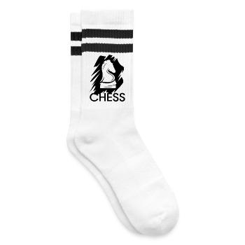 icône de cheval d’échecs logo icône de coup de pinceau d’échecs - Chaussettes de tennis - blanc/noir - Droite