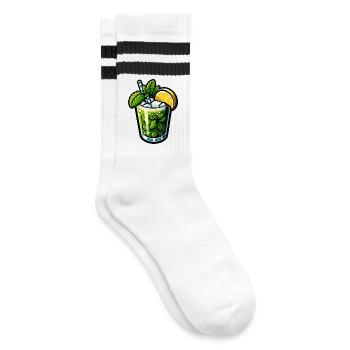 Mojito Cocktail Rum Lime Mint - Striped tennis socks - white/black - Right