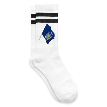 Flag of New York - Striped tennis socks - white/black - Right