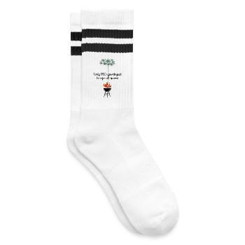 Grill Talk & Garden Sass - Striped tennis socks - white/black - Right