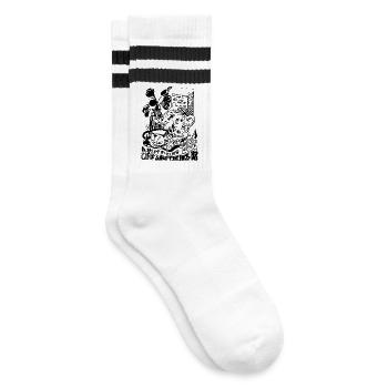 CUP OF SHUT THE HELL UP - Striped tennis socks - white/black - Right