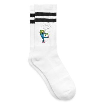Brauchen Sie einen Kaffee - Gestreifte Tennissocken - Weiß/Schwarz - Rechts