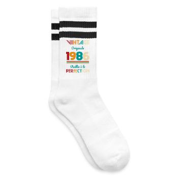 1986 – Vintage – Aged to perfection - Striped tennis socks - white/black - Right