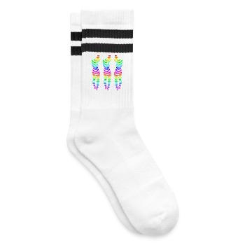 CSD 3girl friends lbgtq + gay rainbow party lesbian - Chaussettes de tennis - blanc/noir - Droite