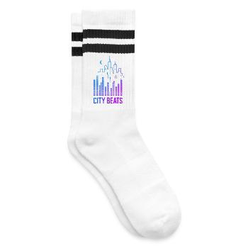 City Beats – Urban Sound - Striped tennis socks - white/black - Right