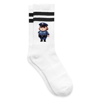 Grosse policière - Chaussettes de tennis - blanc/noir - Droite