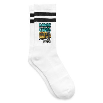 Dance like no one else - Striped tennis socks - white/black - Right