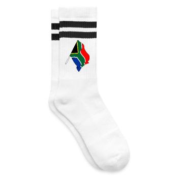 Flag South Africa - Striped tennis socks - white/black - Right