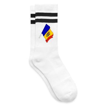 Drapeau de la Moldavie - Chaussettes de tennis - blanc/noir - Droite