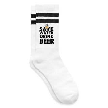 Save Water Drink Beer - T-Shirt Festif - Chaussettes de tennis - blanc/noir - Droite