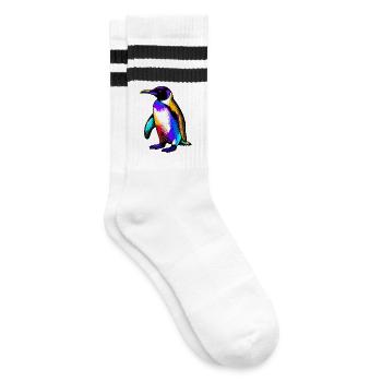 Penguin - Striped tennis socks - white/black - Right