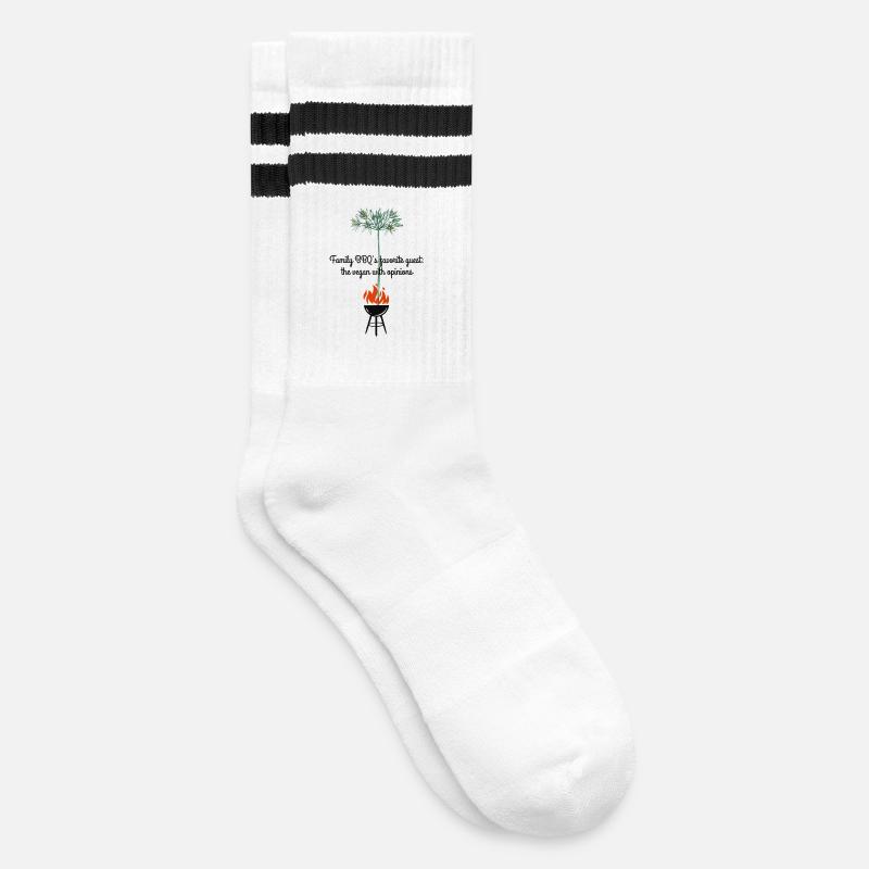 Grill Talk & Garten Sass - Gestreifte Tennissocken - Weiß/Schwarz