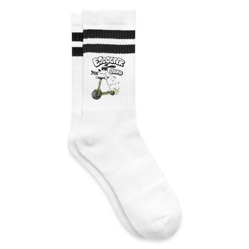 E Scooter Gang Humor Illustration - Gestreifte Tennissocken - Weiß/Schwarz - Rechts