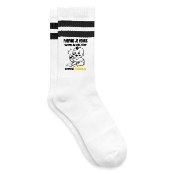 Manchmal muss ich mich übergeben wie der Pate - Gestreifte Tennissocken - Weiß/Schwarz - Rechts