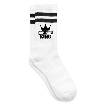 Hip Hop king T shirt - Striped tennis socks - white/black - Right