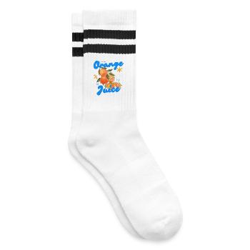 Orange Juice - Striped tennis socks - white/black - Right