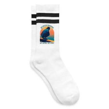 Zwischen Licht und Schatten - Gestreifte Tennissocken - Weiß/Schwarz - Rechts
