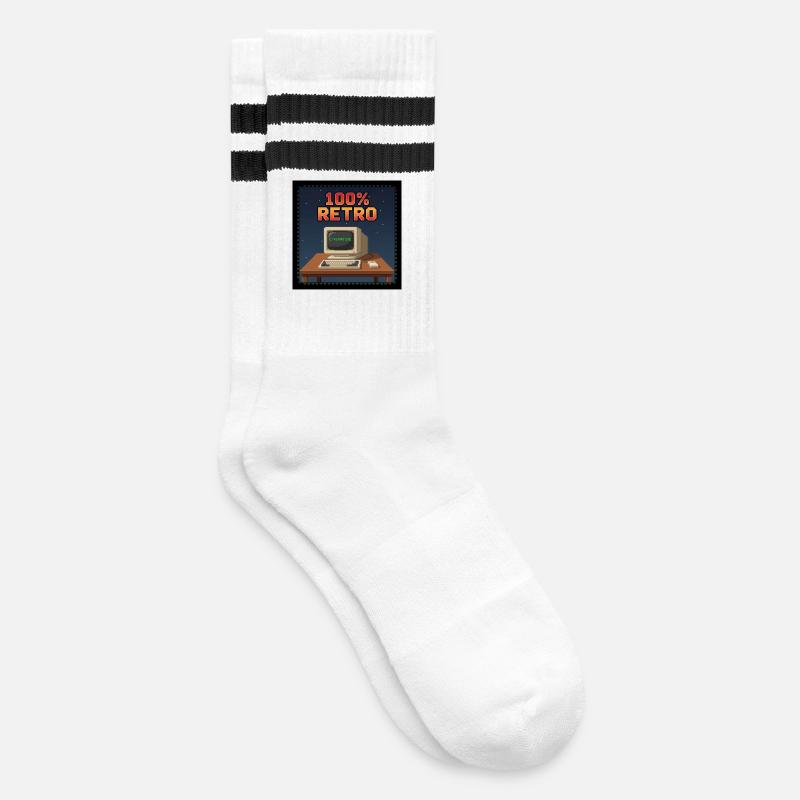 100 % rétro - Chaussettes de tennis - blanc/noir