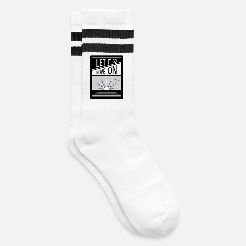 Let it go. Move on. - Striped tennis socks - white/black