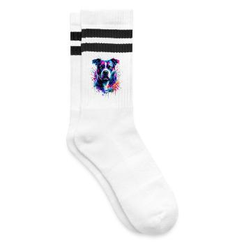 Terrier américain Staffordshire - Chaussettes de tennis - blanc/noir - Droite