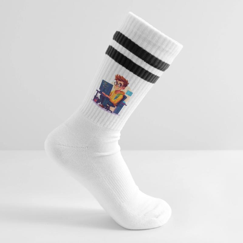Programmierer oder Nerd Gestreifte Tennissocken