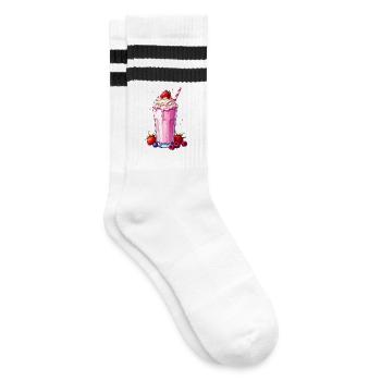 Milchshake - Gestreifte Tennissocken - Weiß/Schwarz - Rechts