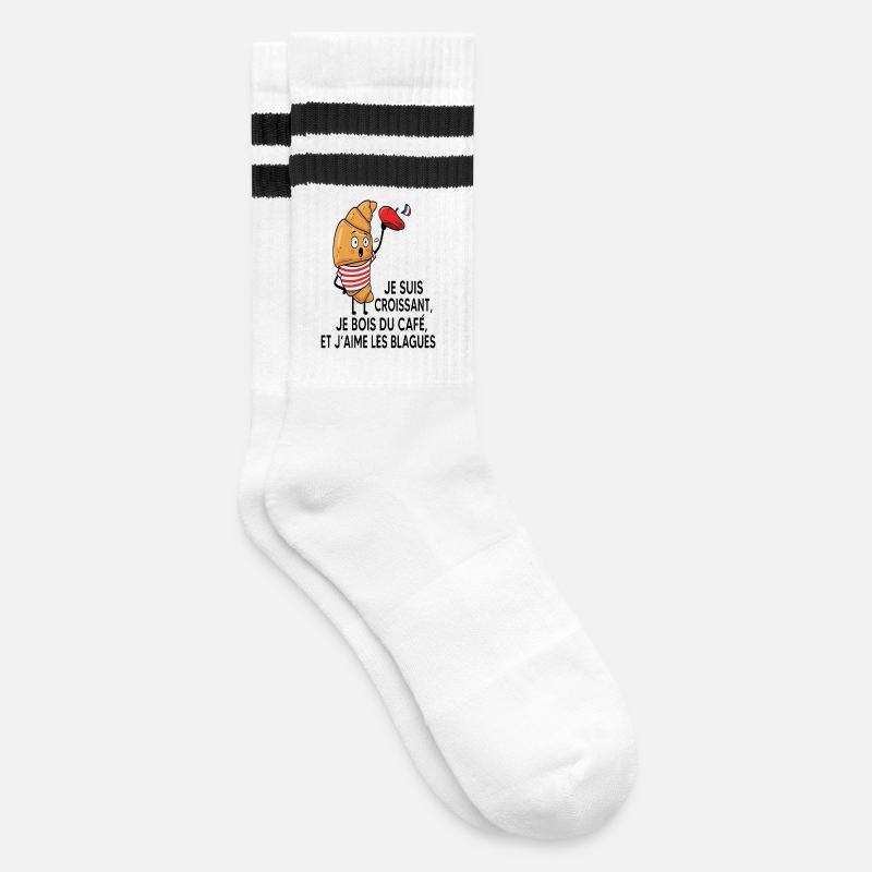 CROISSANT - Chaussettes de tennis - blanc/noir