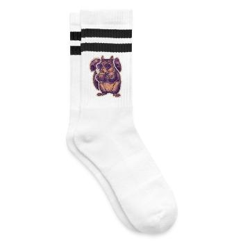 Squirrel with sunglasses nibbling hazelnut - Striped tennis socks - white/black - Right