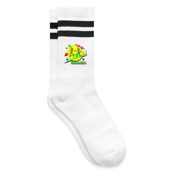 Reminder 80s - Gestreifte Tennissocken - Weiß/Schwarz - Rechts