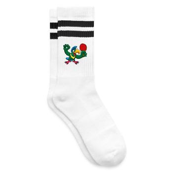 Ping Pong Champion Design Table Tennis und - Gestreifte Tennissocken - Weiß/Schwarz - Rechts