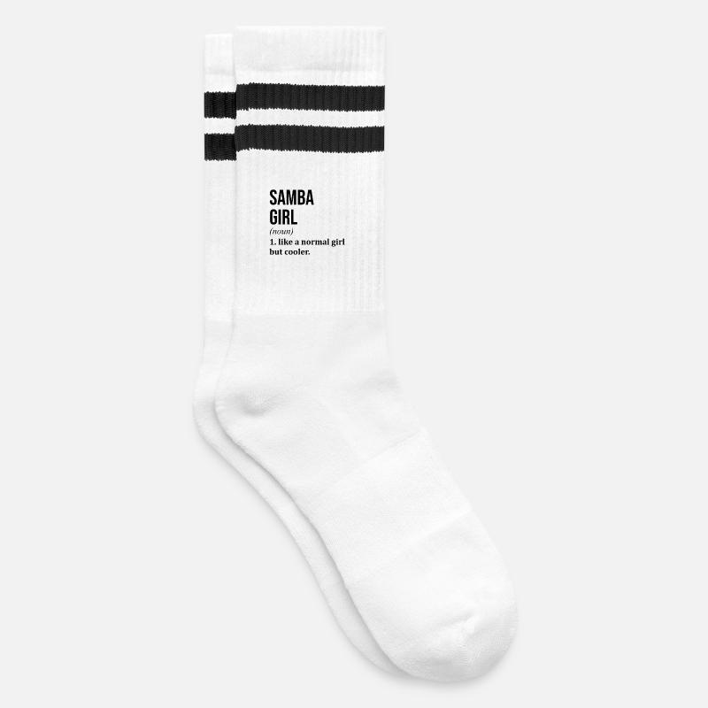 Samba - Gestreifte Tennissocken - Weiß/Schwarz