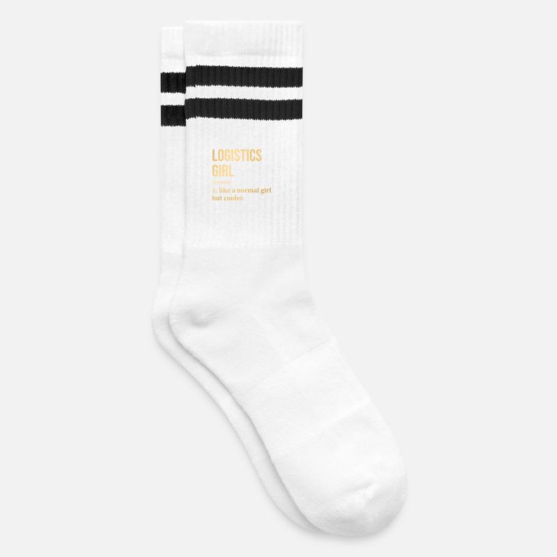 Logistik - Gestreifte Tennissocken - Weiß/Schwarz