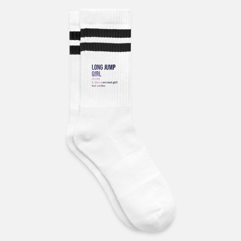 Weitsprung - Gestreifte Tennissocken - Weiß/Schwarz