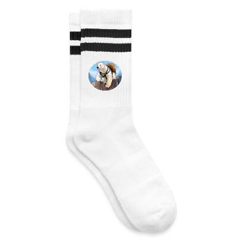 Polar Bear Hiking / Mountaineer Polar Bear - Striped tennis socks - white/black - Right