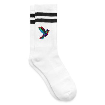 Kolibri - Gestreifte Tennissocken - Weiß/Schwarz - Rechts