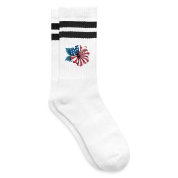 Florist Hibiscus Flower Independence Day 4th of - Striped tennis socks - white/black - Right