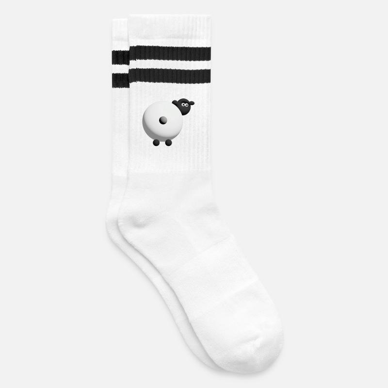 Conception de câlins 3D de mouton - Chaussettes de tennis - blanc/noir