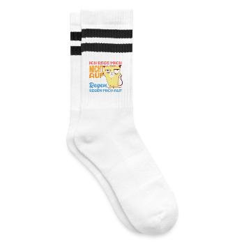 Ich rege mich nicht auf die anderen regen mich auf - Gestreifte Tennissocken - Weiß/Schwarz - Rechts